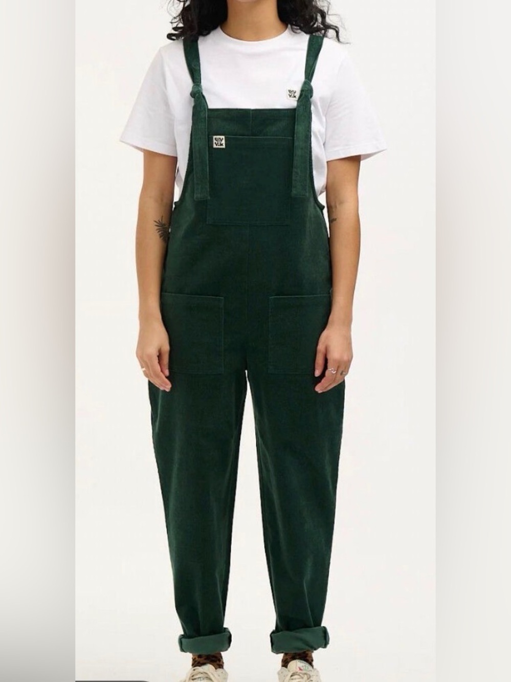 Lucy & Yak Organic Corduroy Original Dungaree Overalls Posy Green Size 10